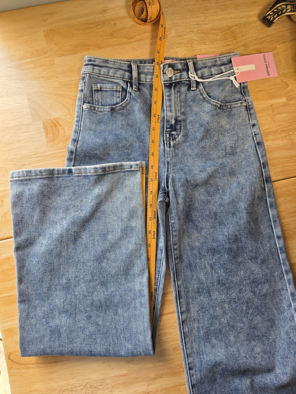 NWT Girls Size 12 Wide-Leg Jeans High Rise Jea S